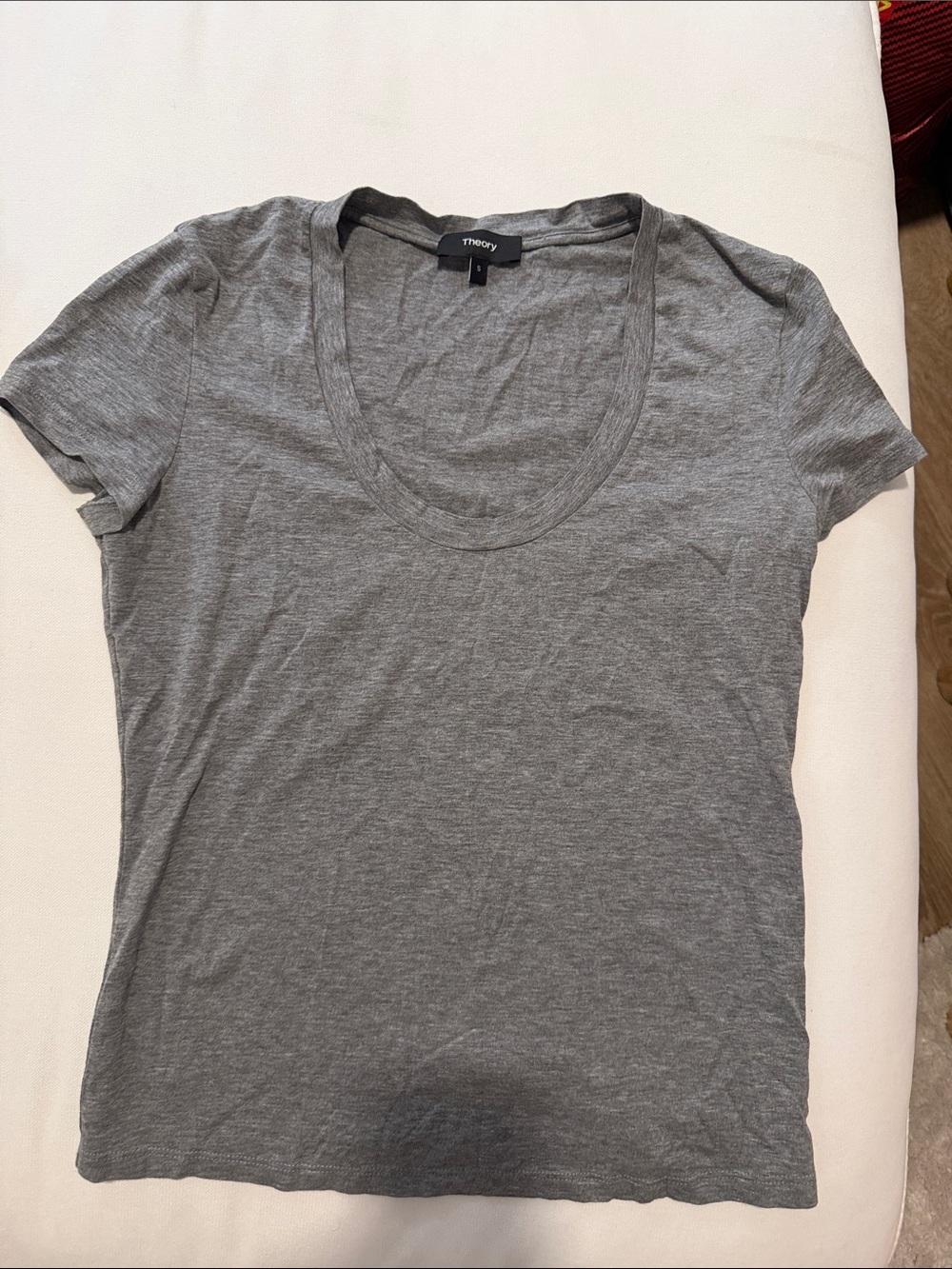 Theory Short Sleeve Scoop Neck Gray Size Small Like New
